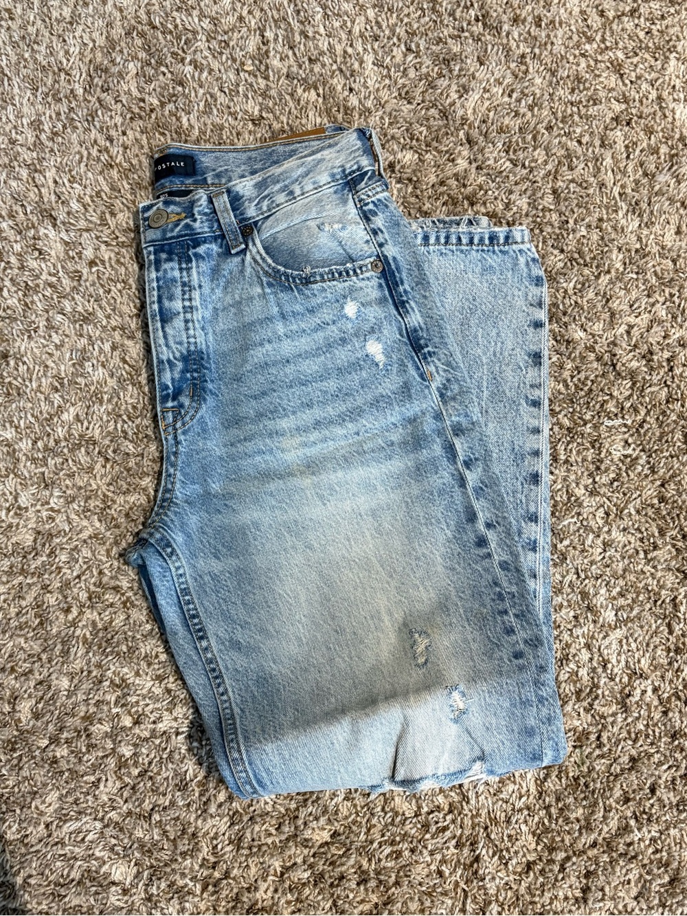 Aeropostale 90s Baggy Light Wash Distressed Jeans